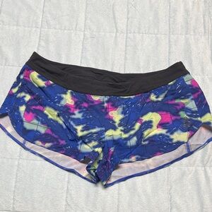 Reebok Women's Blue and Yellow CrossFir Shorts